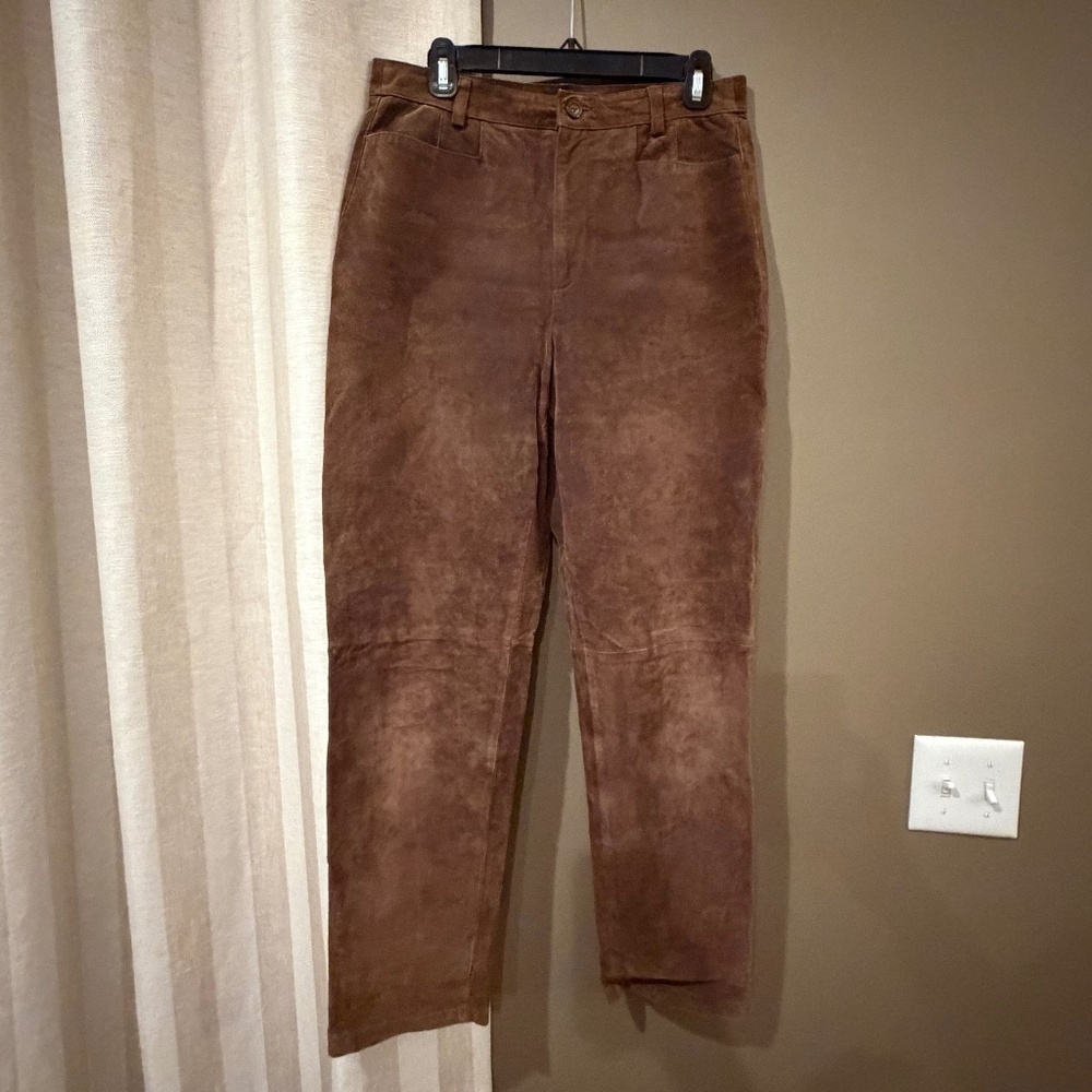 Sonoma Women's Brown Suede Lined Pants, Boho, Western, stagecoach Size 10